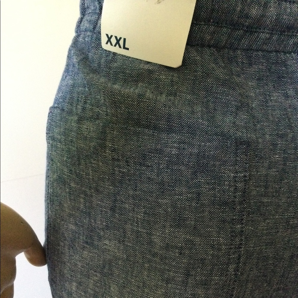 NEW OLD NAVY (Size 2X) Linen Blend Denim Appearance Draw Adjustable String Pants - Picture 8 of 9